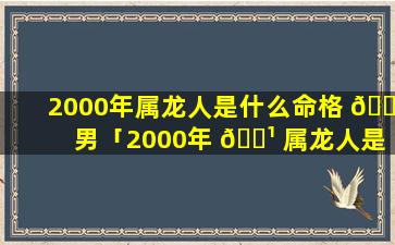 2000年属龙人是什么命格 🐒 男「2000年 🌹 属龙人是什么命格男人」